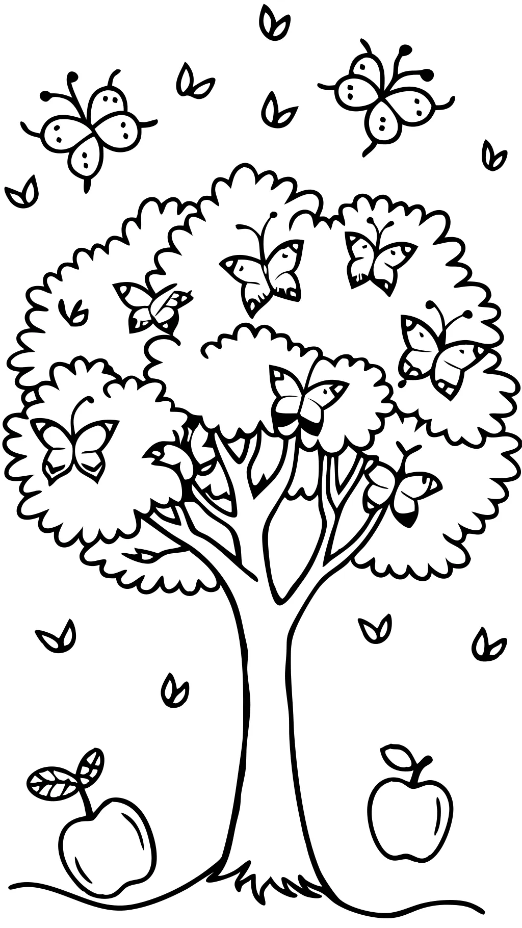 apple tree coloring page